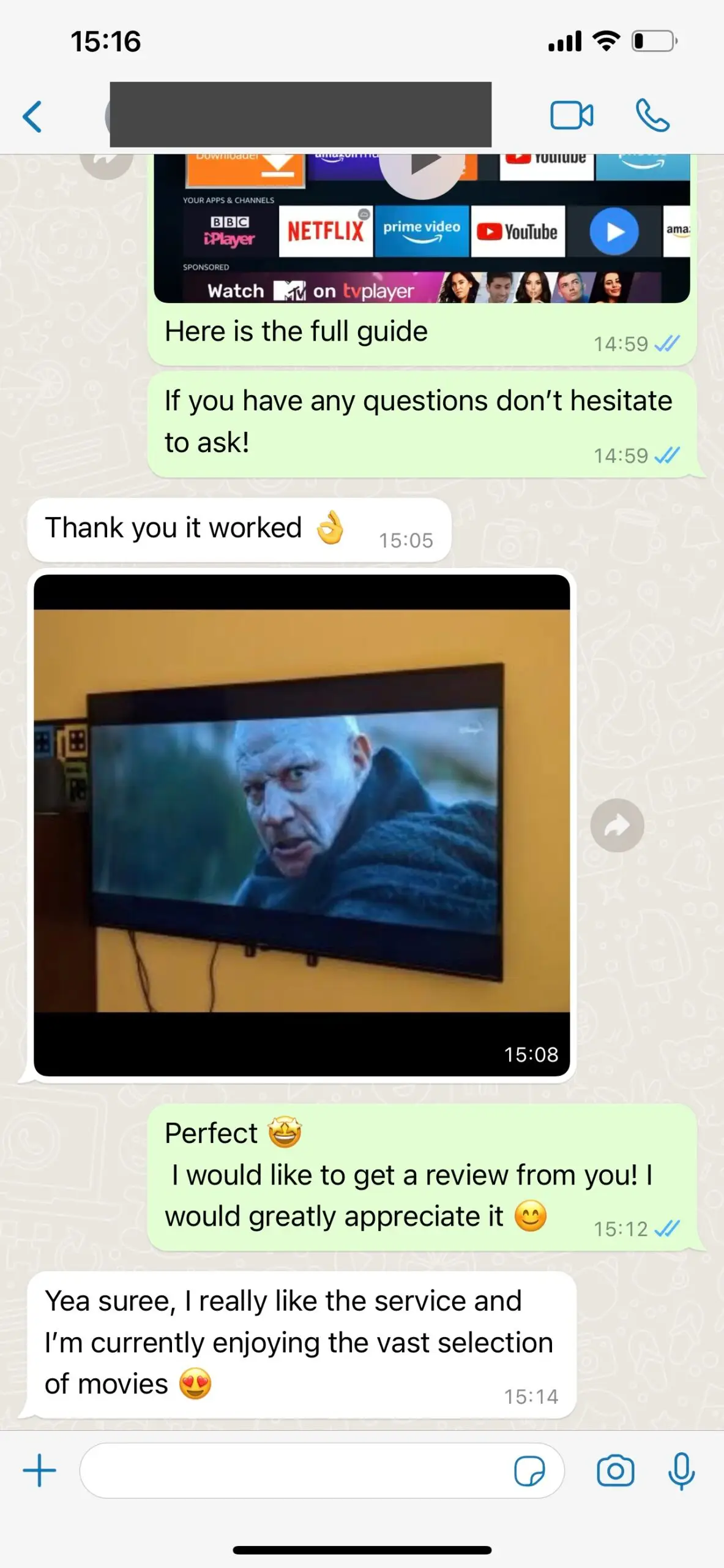 Happy Diamond IPTV subscriber